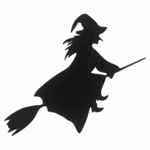 Drewniany dekor WIEDŹMA HALLOWEEN CZARNY decoupage ozdoba scrapki ze sklejki