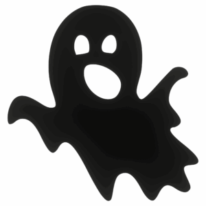 Drewniany DUCH DUSZEK HALLOWEEN CZARNY 1 dekor decoupage ozdoba ze sklejki