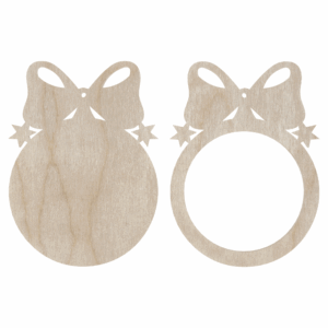 Drewniana bombka ramka na zdjęcie BOMBKA Świąteczna 10X7