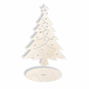 Drewniana CHOINKA Z DEKORACJĄ na podstawce 16CM drzewko dekoracja stojąca dekor