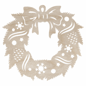 Drewniany dekor WIANEK ŚWIĄTECZNY bożonarodzeniowy zawieszka ze sklejki decoupage