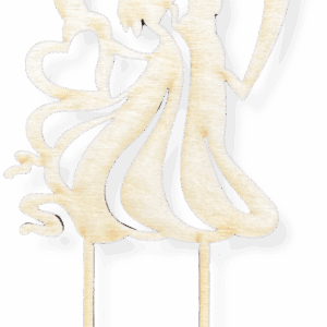 Drewniany topper ślubny młoda para wesele decoupage dekor ze sklejki 1szt