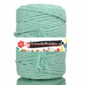 Sznurek bawełniany skręcany MIĘTOWY 10m 5mm