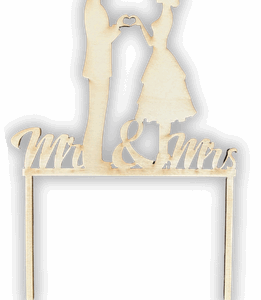 Drewniany topper ślubny młoda para wesele decoupage dekor ze sklejki 1szt