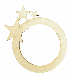 Drewniana mini obręcz serwetnik gwiazda dekor 1szt