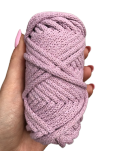 WAS Sznurek bawełniany z rdzeniem brudny róż 20m 5mm WAS