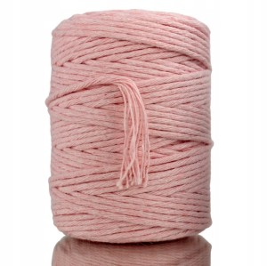 Sznurek bawełniany skręcany RÓŻOWY 100m 3mm