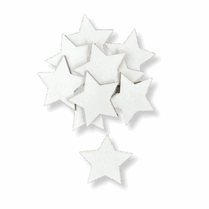 Drewniana GWIAZDKA BIAŁA 4CM 10szt gwiazda ze sklejki ozdoba decoupage scrapki