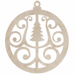 Drewniana bombka świąteczna choinka zawieszka na choinkę decoupage