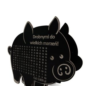 CZARNA Świnka Skarbonka DROBNYMI DO WIELKICH MARZEŃ