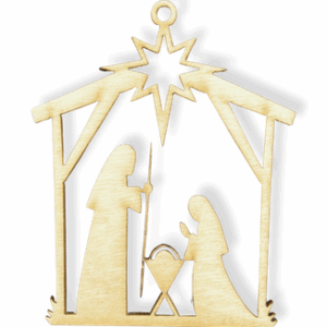Drewniana zawieszka na choinkę szopka stajenka ze sklejki 1szt