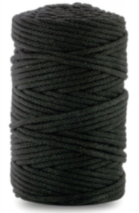 WAS Sznurek bawełniany z rdzeniem 100m 3mm CZARNY WAS