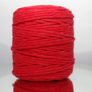 Sznurek bawełniany skręcany CZERWONY 100m 5mm