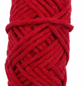 Sznurek bawełniany skręcany CZERWONY 20m 3mm