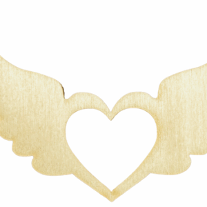 Drewniane serce serca serduszko za skrzydłami ze sklejki decoupage 1szt