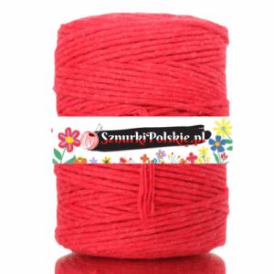 Sznurek bawełniany skręcany 150m 2mm CZERWONY