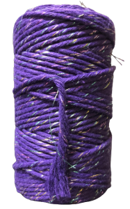 Sznurek bawełniany skręcany MULITIKOLOR LAWENDOWY 60m 2mm