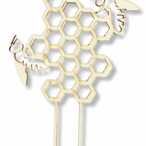 Drewniany topper plaster miodu pszczoły na piku decoupage 1szt ze sklejki