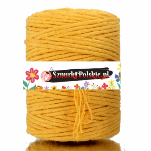 Sznurek bawełniany skręcany ŻÓŁTY 20m 3mm