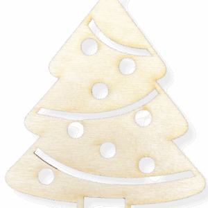 Drewniana zawieszka choinka drzewko ze sklejki decoupage dekor ozdoba 1szt