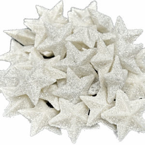 Gwiazdki dekoracyjne perłowe z brokatem