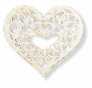 Drewniane serce serduszko ażur zawieszka ze sklejki decoupage dekor