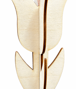 Drewniany kwiatek kwiat stojący tulipan 3D prezent dekor decoupage 1szt