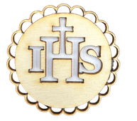 Drewniana hostia IHS komunia scrapki sklejka 1szt
