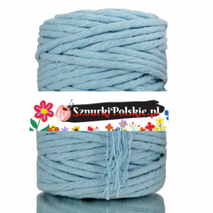 Sznurek bawełniany skręcany BŁĘKITNY 10m 5mm