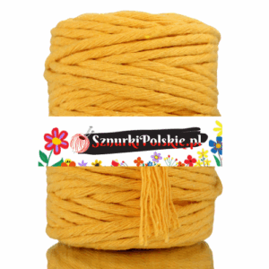 Sznurek bawełniany skręcany ŻÓŁTY 10m 5mm