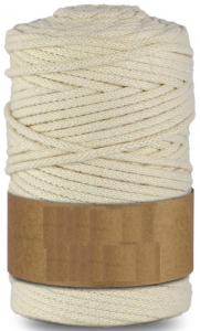 WAS Sznurek bawełniany z rdzeniem 100m 5mm - kość słoniowa WAS