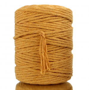 Sznurek bawełniany skręcany MUSZTARDOWY 100m 3mm