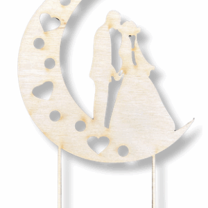 Drewniany topper ślubny młoda para wesele decoupage dekor ze sklejki 1szt