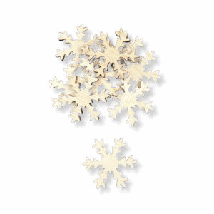 Drewniana śnieżynka śnieg ŚNIEŻKA 2 4cm zestaw 10szt scrapki ze sklejki