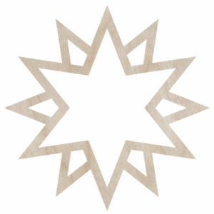 Drewniana zawieszka śnieżynka płatek śniegu na choinkę ze sklejki decoupage