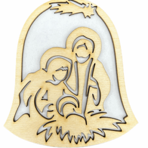 Drewniana stajenka Święta Rodzina dekor ozdoba decoupage ze sklejki