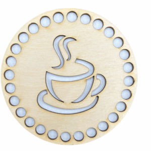 Drewniana podkładka pod kubek kawa dekor baza 1szt