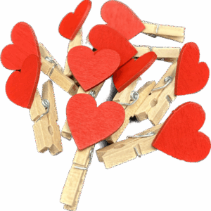 Spinacze drewniane klamerki serca