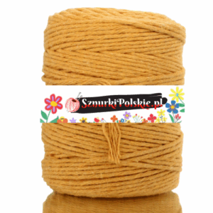 Sznurek bawełniany skręcany 150m 2mm MUSZTARDOWY