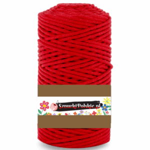 WAS Sznurek bawełniany z rdzeniem 100m 3mm CZERWONY WAS