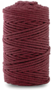 WAS Sznurek bawełniany z rdzeniem 100m 3mm BURGUND WAS