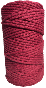 WAS Sznurek bawełniany z rdzeniem 100m 5mm - bordowy WAS