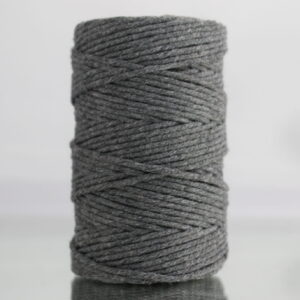 Sznurek bawełniany skręcany GRAFITOWY 60m 2mm