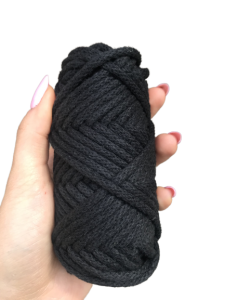 WAS Sznurek bawełniany z rdzeniem czarny 20m 5mm WAS