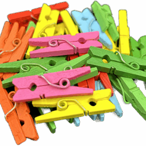 Klamerki spinacze drewniane ozdobne kolorowe mini