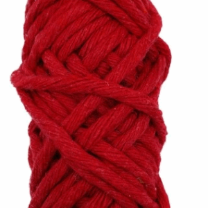 Sznurek bawełniany skręcany CZERWONY 10m 5mm