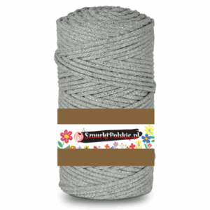 WAS Sznurek bawełniany z rdzeniem srebrna nitka szary 100m 3mm WAS