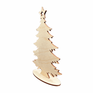 Drewniana choinka świąteczna z gwiazdą drzewko dekoracja stojąca dekor