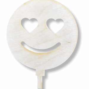 Drewniany topper emotka emotikon miłość decoupage dekoracja na piku dekor 1szt