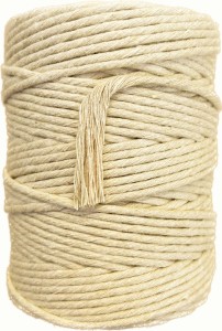 Sznurek bawełniany skręcany JASNY BEŻ 100m 3mm